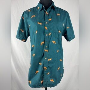 Sovereign Code Button Down Short Sleeve Shirt with Fox Print